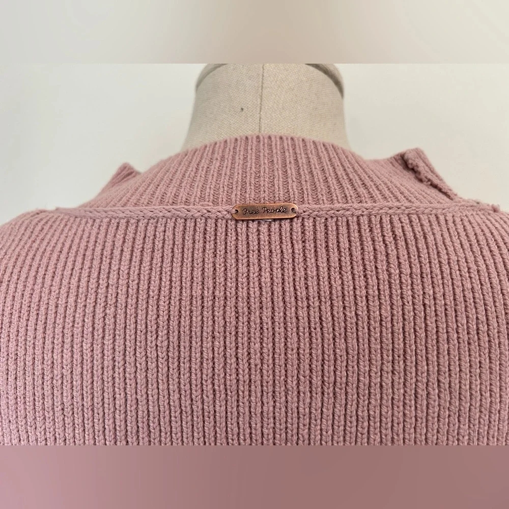 FREE PEOPLE - Easy Street Crop Pullover Sweater in Lost Petal Size XS - Picture 5 of 9